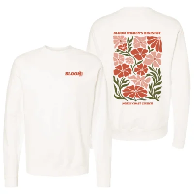 Bloom Women’s Ministry Crewneck Sweatshirt – Fallbrook (Bone)