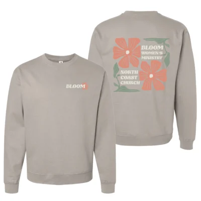 Bloom Women’s Ministry Crewneck Sweatshirt – Fallbrook (Cement)